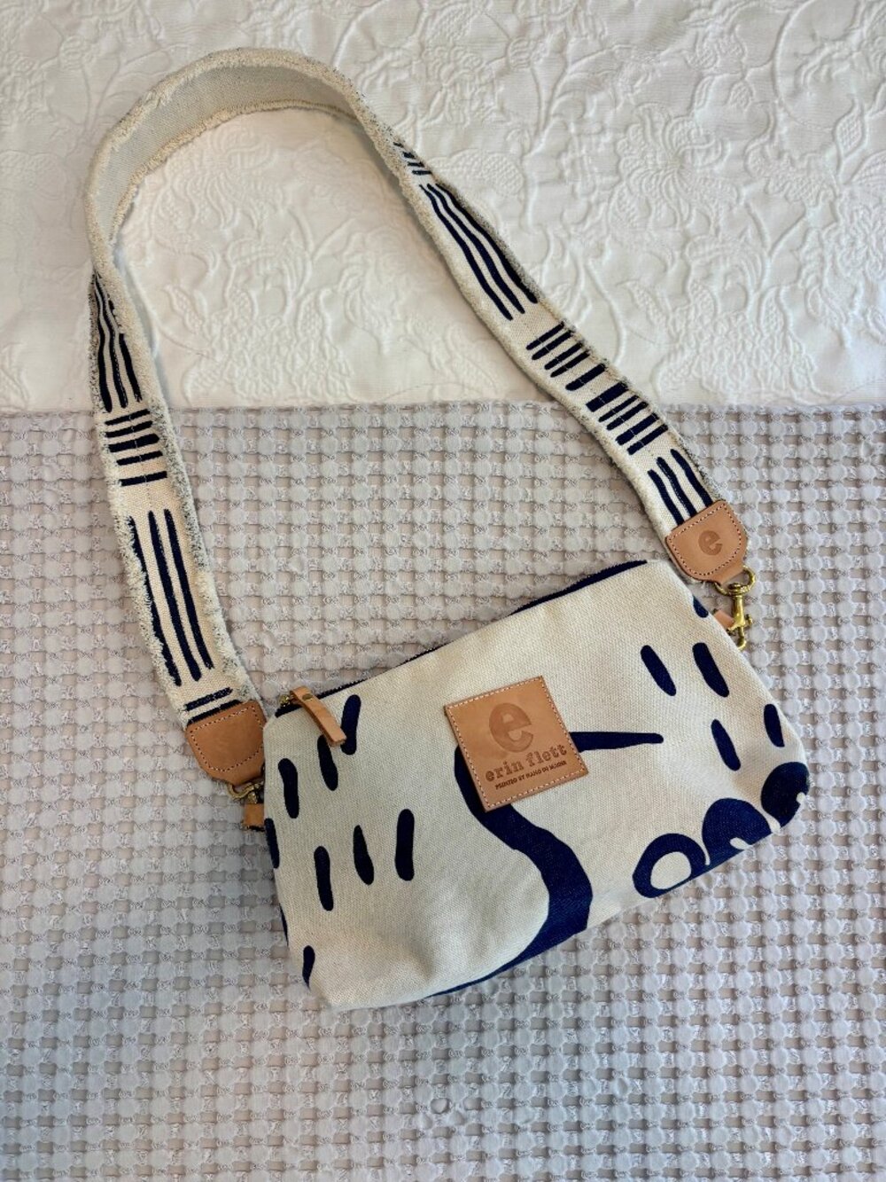 Erin Flett Printed Canvas Crossbody Purse | New Without Tags